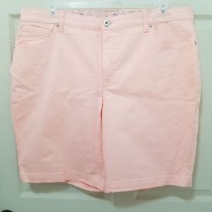 Faded Glory Peach Denim Bermuda Shorts  20W